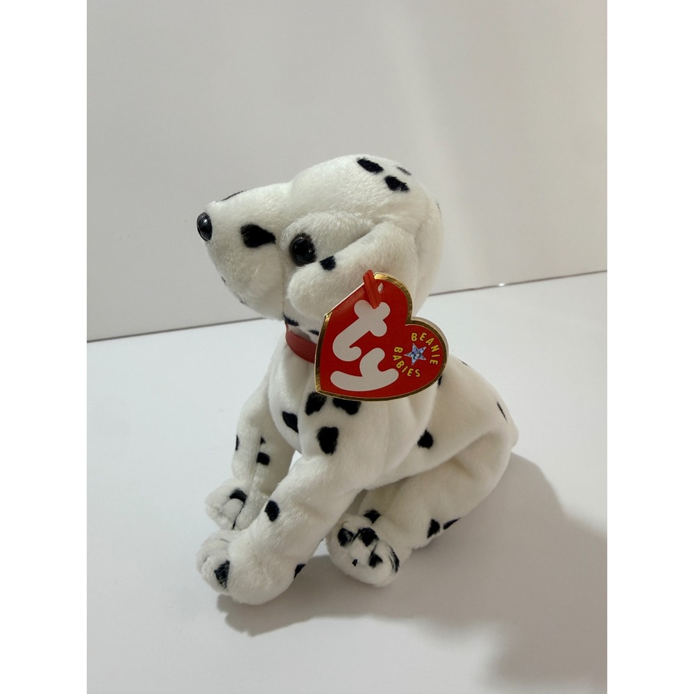 Ty Beanie Babies Rescue Dog Unisex Small White New FDNY 9/11 Tribute Dalmatian